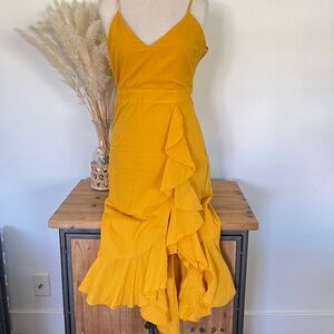 Lovers + Friends yellow Bridget mini dress